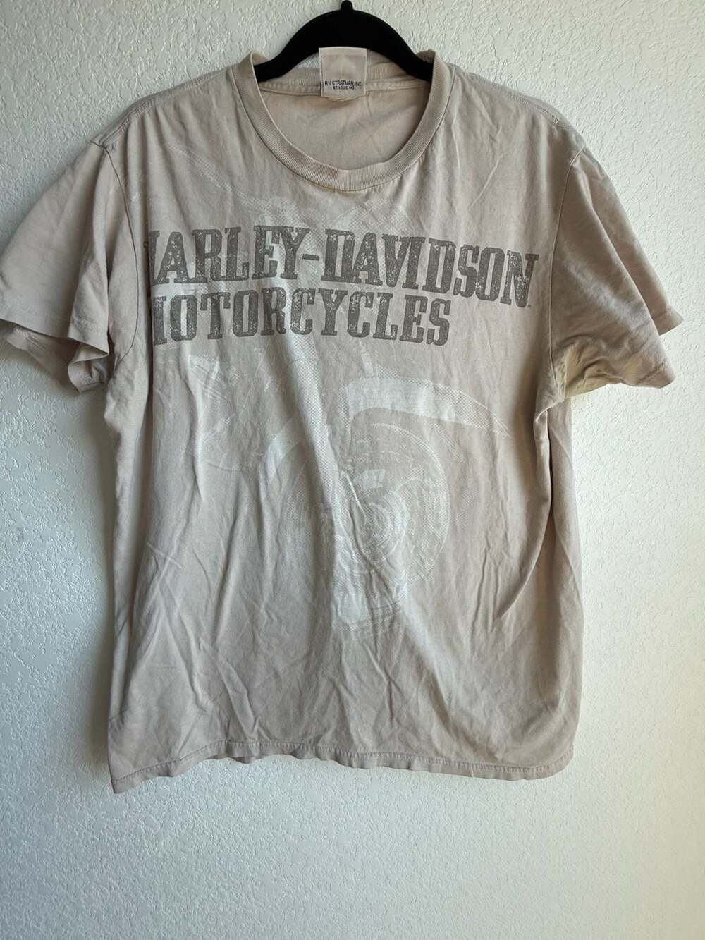 Harley-Davidson Vintage 2012 Laugermans York PA T-Shirt Size L Beige USA